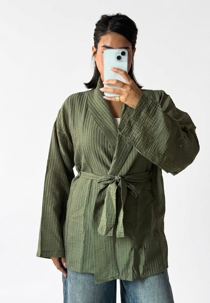 The Empress Crinkle Wrap-olive