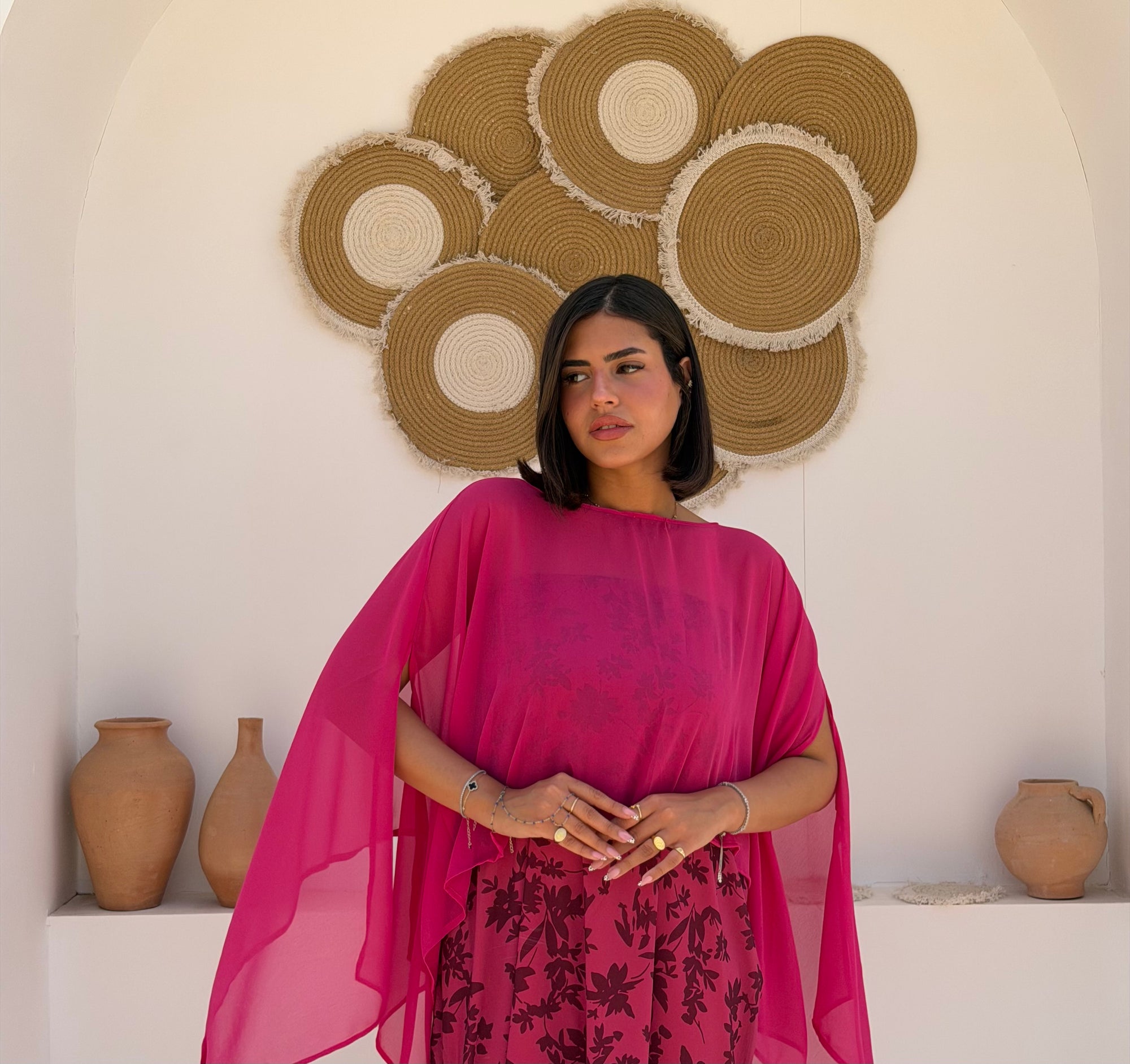 Améa 3-Piece Versatile Dress & Cape Set - Berry Edition