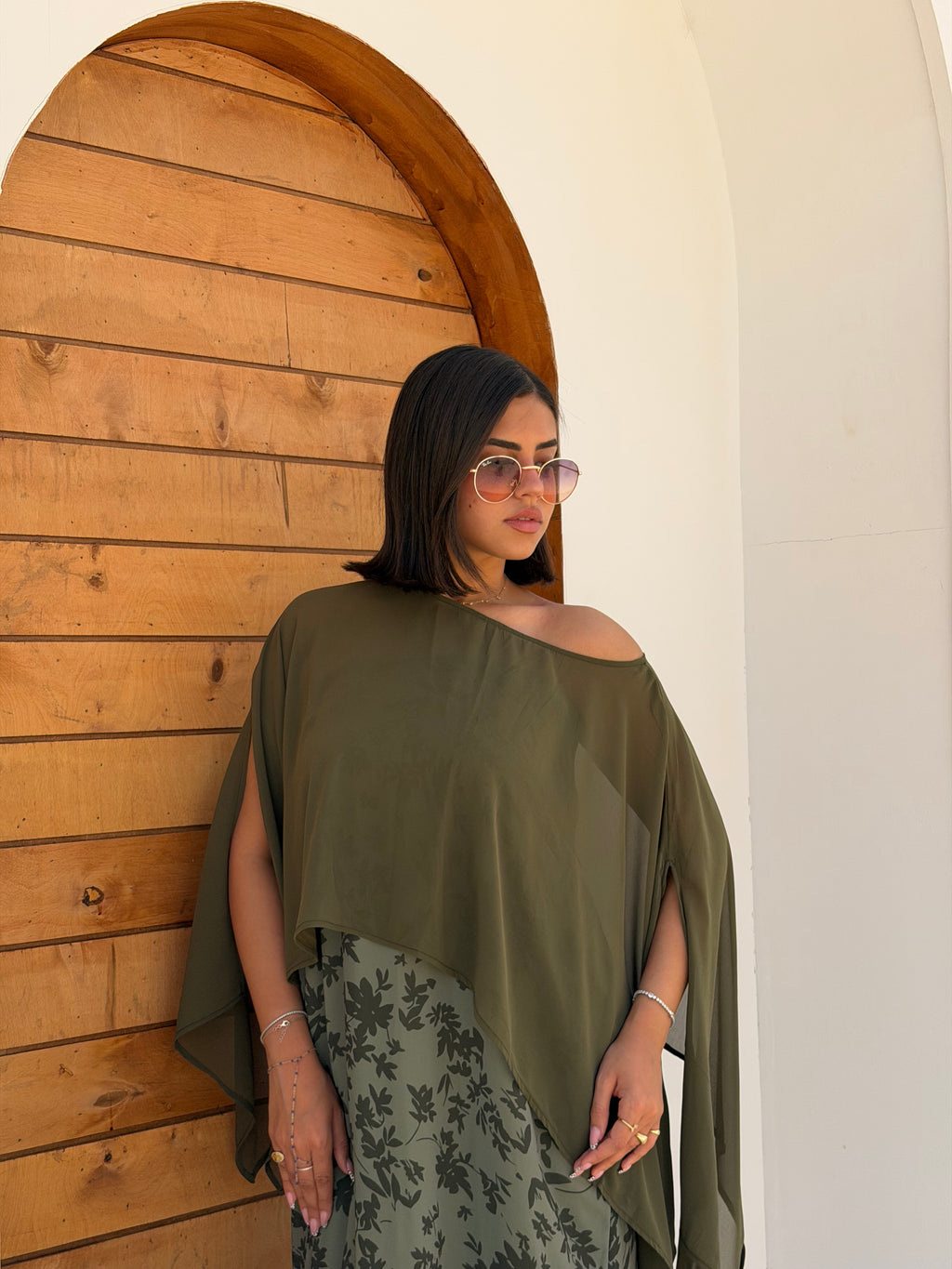 Améa 3-Piece Versatile Dress & Cape Set- Sage Edition